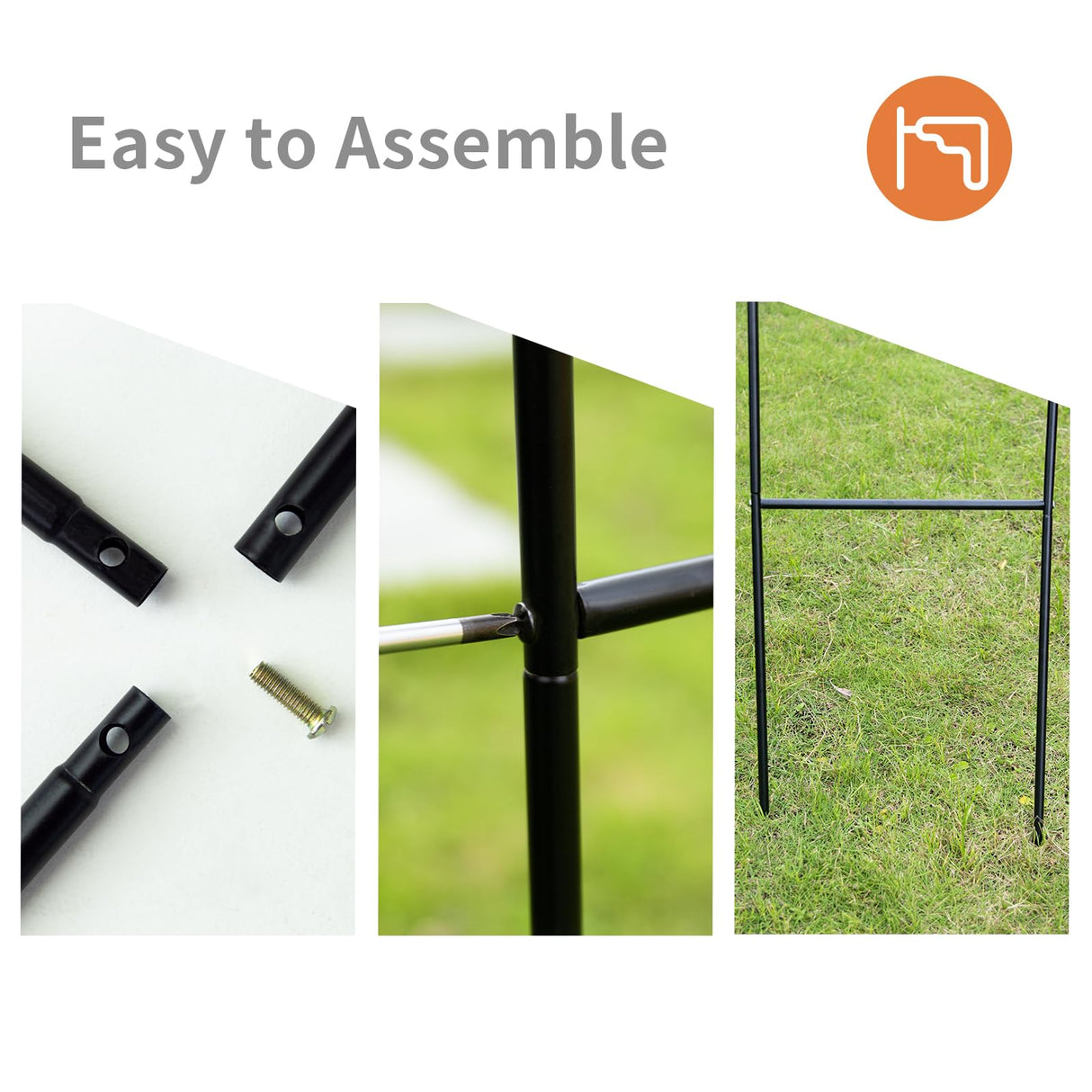 Mr.Ton Garden Arch Arbors, Trellis for Climbing Plants Outdoor 6-8ft, Two Way Assemble Wedding Decoration Metal Arch,Black