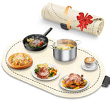 seenlast Warming Mat for Food with Adjustable Temperature Timer,10S Fast Heating Silicone Food Warmers for Parties Buffet and Home Daily,Food Warming Mat with Insulating Pad Raised Feet Protects Table