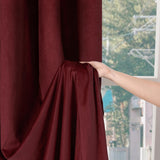 BGment Red Velvet Curtains 84 Inch for Bedroom, Thick Thermal Insulated Blackout Curtains Noise Reduce Back Tab and Rod Pocket Christmas Panels for Living Room, Set of 2 Panels, 52 x 84 Inch