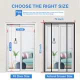 LONGEAS Magnetic Screen Door Upgraded PET Mesh Stronger Than Fiberglass and Polyester,Hands Free,Keeps Bugs Out,Pet & Kid Friendly,Suitable for Sliding Door,Large Patio Door and French Door-72''x80''