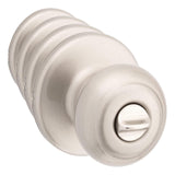 Kwikset Cove Interior Privacy Door Knob with Lock, Door Handle for Bathroom and Bedroom, Satin Nickel Keyless Turn Lock Doorknob, with Microban Protection (Pack of 4)