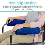 Vive Wheelchair Armrest Covers (Pair) - Memory Foam Sheepskin Accessories Pads for Transport Electric Wheel Chair Arm Rests - for Adults, Seniors, Handicapped - Soft Support Cushion for Mobility Aids