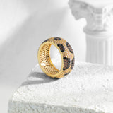 Mixcbe Animal Leopard Crystal Rings for Women Dainty Gold Leopard Print Cubic Zirconia Paving Stacking Rings, Gold Knuckle Women Rings Jewelry Size 8