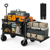 Holacamking 58" L Extender Collapsible Wagon, Extra Long with Tailgate