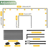 Putros Over the Table Rod Stand with Clamps, Table Arch Set of 2, Black