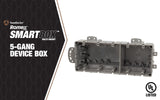 Southwire MSBMMT5G 5 Gang Multi Mount Device Box with Depth Adjustable; Heavy Duty 42lb ; Gray