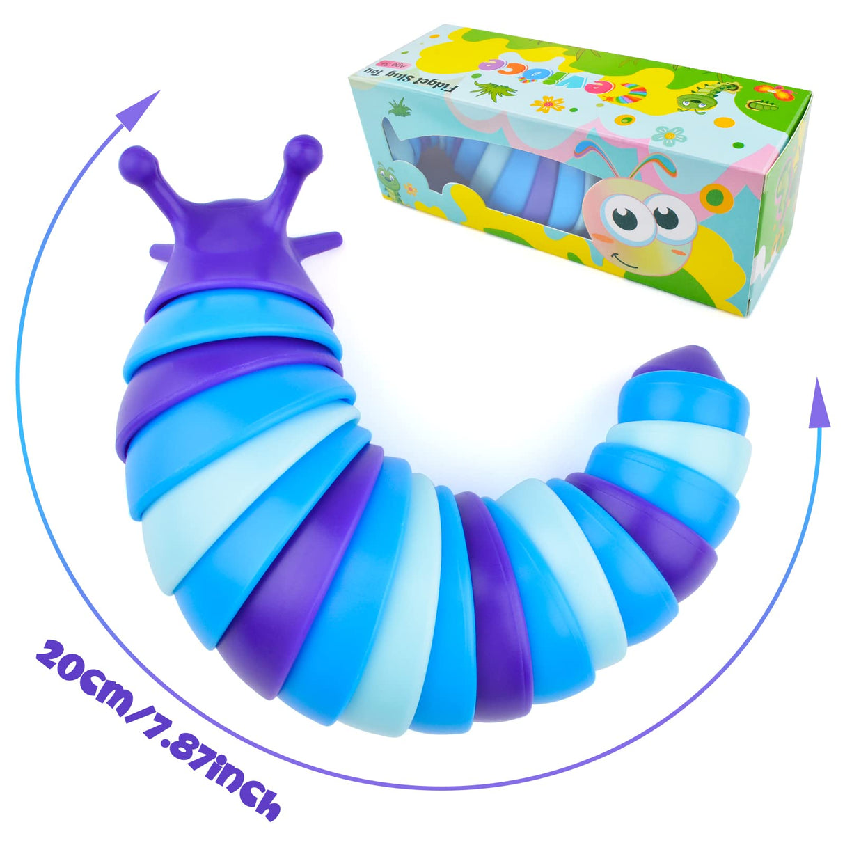 Cevioce Sensory Slug Fidget Toys,Fidget Slug Toys for Adults & Kids Party Favors,4 PCS Cute Autism Sensory Toys for Autistic Children,Toddler Toys Age 3+,Travel Toys for 3+ Year Old（A）