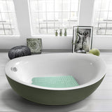 YINENN Bath and Shower Safety Mats 40x16 inch, Non Slip with Suction Cups for Bathroom Stall and Tub Floor, Extra Large and Machine Washable, Drain Holes Keep Bathtub Clean, Light Green