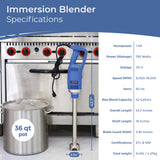 TK Commercial Immersion Blender, 750 Watt/1 HP Variable Speed Motor, 20,000 RPM X-Heavy Duty with Performance Assurance - 18"