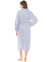PAVILIA Premium Womens Plush Soft Robe, Sherpa Bathrobe, L/XL Light Blue