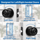 Sopoby Privacy Door Knob, 10 Pack Matte Black Round Keyless Doorknobs Interior/Exterior Lockset, Privacy Locking Door Knobs for Bedroom/Bathroom, Black Modern Design Door Hardware
