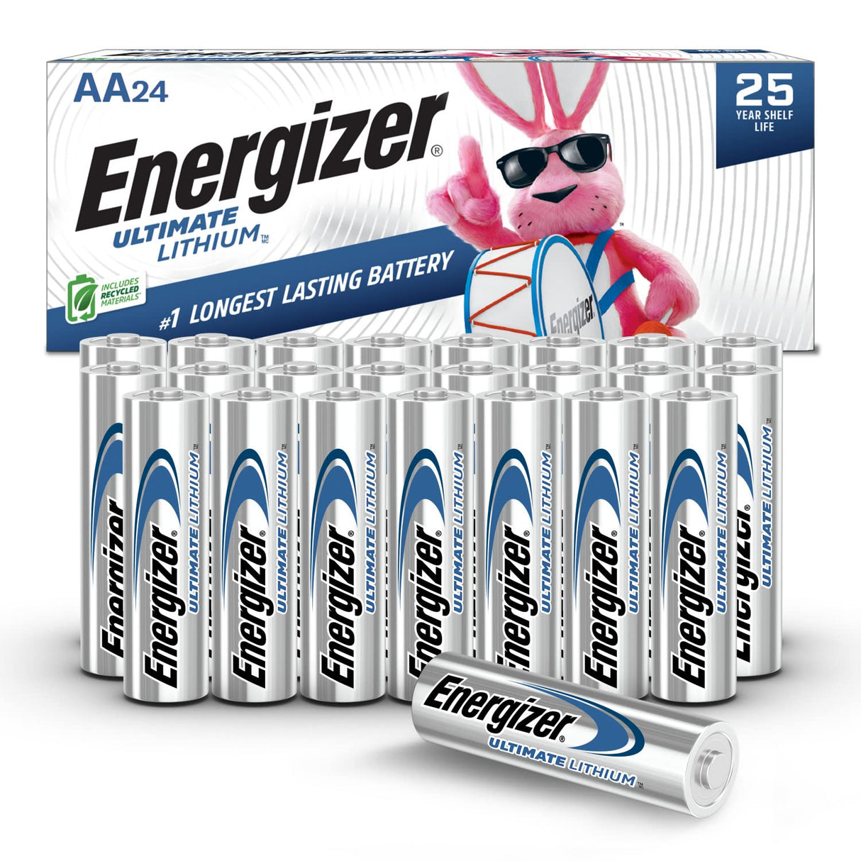 Energizer Ultimate Lithium AA Batteries Pack, 1.5V AA Batteries, 24 Count