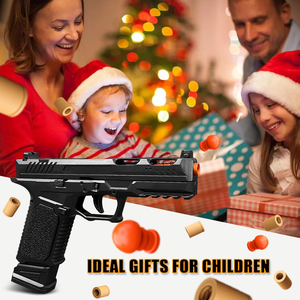 Automatic Shell Ejecting Toy Gun Pistol, Soft Bullet Toy Gun for Boys, Education Model Realistic Toy Pistol Shooting Game Toys Gifts Christmas Birthday for Kids 8+