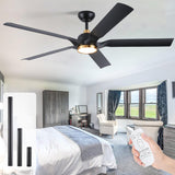 60 Inch Gold Ceiling Fan with Light and Remote, Black Gold Modern Ceiling Fans with Quiet Reversible DC Motor, Large Outdoor Ceiling Fan for Patio, Porch, Indoor Living Room, Bedroom, Office, 3 CCT