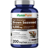 NusaPure Brown Seaweed 30:1 Extract, 200 mg Equivalent to 6,000 mg 200 Veggie Capsules - (Vegan, Non-GMO Bioperine)