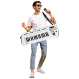 Pyle, Portable Digital Electronic Keyboard Piano 37 Keys with Microphone & Carry Strap, Built-in Sustain Controller, Rechargeable Battery-Karaoke Keyboard Compact Musical Keytar White