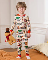 Bamboo Viscose Toddler Christmas Pajamas Boys Girls Kids Baby 2pcs Long-Sleeve Pyjamas Set 3-4T Snug fit Sleepwear Pjs
