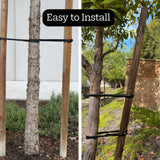 MONARCA SUPPLIES Tree Ties with Complimentary Nail, 32 Inch Black Heavy Duty Ties for Plant Support and Landscaping, 10 Pack