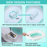 IRWPITW Sitz Bath, Electric Sitz Bath for Toilet Seat Hemorrhoids Postpartum Care Tub, Sits Bath Soak Pan for Women Men, Sitz Baths Salts Bowl, Hip Bath Basin, Foldable, Water Spray Style, Green