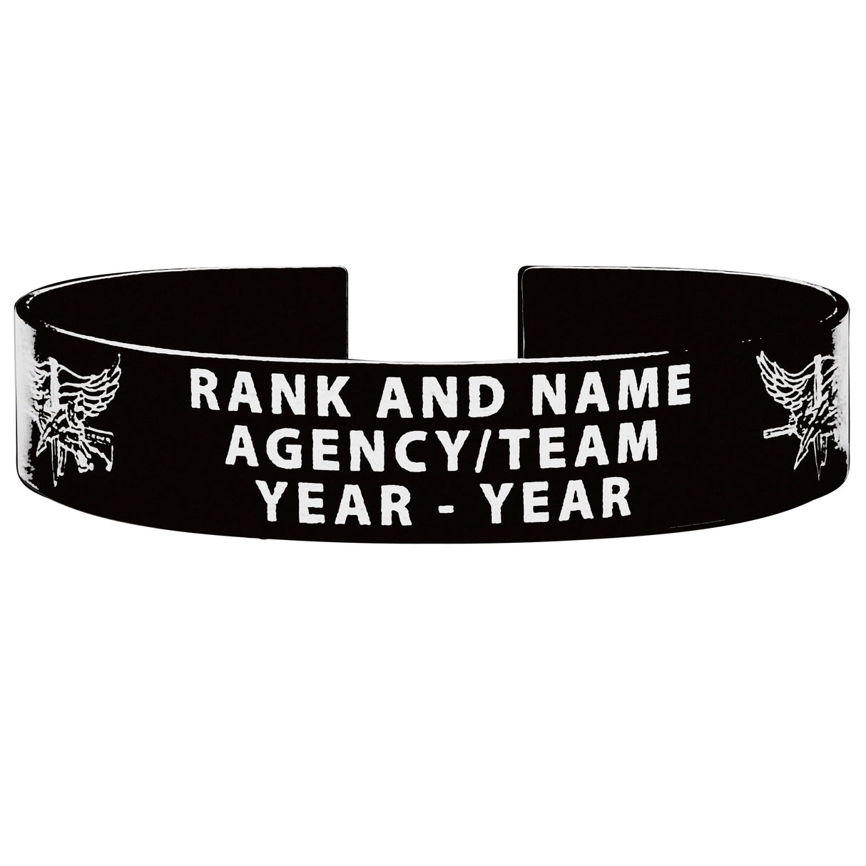 Center Mass, Inc. Legacy Band - Personalized ID & Memorial Bracelet - 2 Size Options - Black Metal