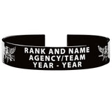 Center Mass, Inc. Legacy Band - Personalized ID & Memorial Bracelet - 2 Size Options - Black Metal