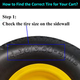 Flat Free 4.10/3.50-4 Tire with 3/4 & 5/8 Axle Bore, 3.5” Center Hub 10 inch Solid Tire Replacement for Hand Truck/Wagon/Garden Cart/Wheelbarrow/Dolly(Set of 2)