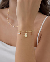 PAVOI Pearl Chain Bracelet Set, 14K Gold Plated, Yellow Gold, Pearl
