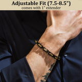 Love You This Much Sentimental Father to Son Gift | Men's 5mm Twist Steel Bracelet | Present for Son from Dad | 8"+1" Extender | Luxury Gift Box & Card (Gold-Black)