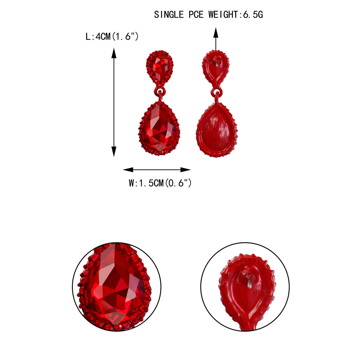 EVER FAITH Women's Austrian Crystal Wedding Party Prom Dangle Earrings Red