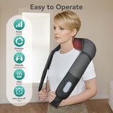Snailax Rechargeable Neck Massager with Heat, Shiatsu Back and Neck Massager, Cordless Portable Deep Kneading Shoulder Massage Pillow, Gifts for Dad Mom