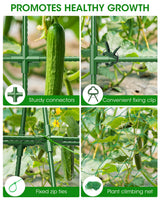 MYMULIKE 2 Pack Cucumber Trellis, Garden Trellis for Climbing Plants Outdoor, A-Frame Cucumber Trellis for Raised Bed, Plant Grow Support for Tomato, Squash, Vegetable, Flower(33"x47"x2Pcs)