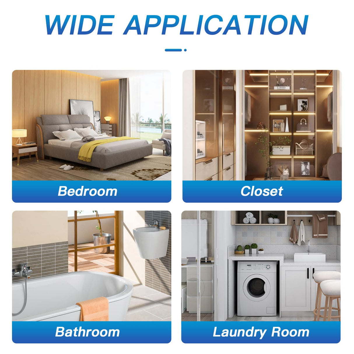 Vacplus Moisture Absorbers, Hanging Closet Dehumidifier Bags, Humidity Packs, Desiccant, Closet Dehumidifiers with Ocean Breeze Fragrance, 10 Pack, 9.8 OZ