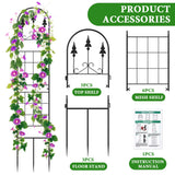 3 Packs Metal Garden Trellis for Climbing Plants (65.3'' x 40'') Rustproof Metal Garden Flower Rose Trellis, Outdoor Climbing Clematis Trellis Cucumbers Support for Courtyards Lawns