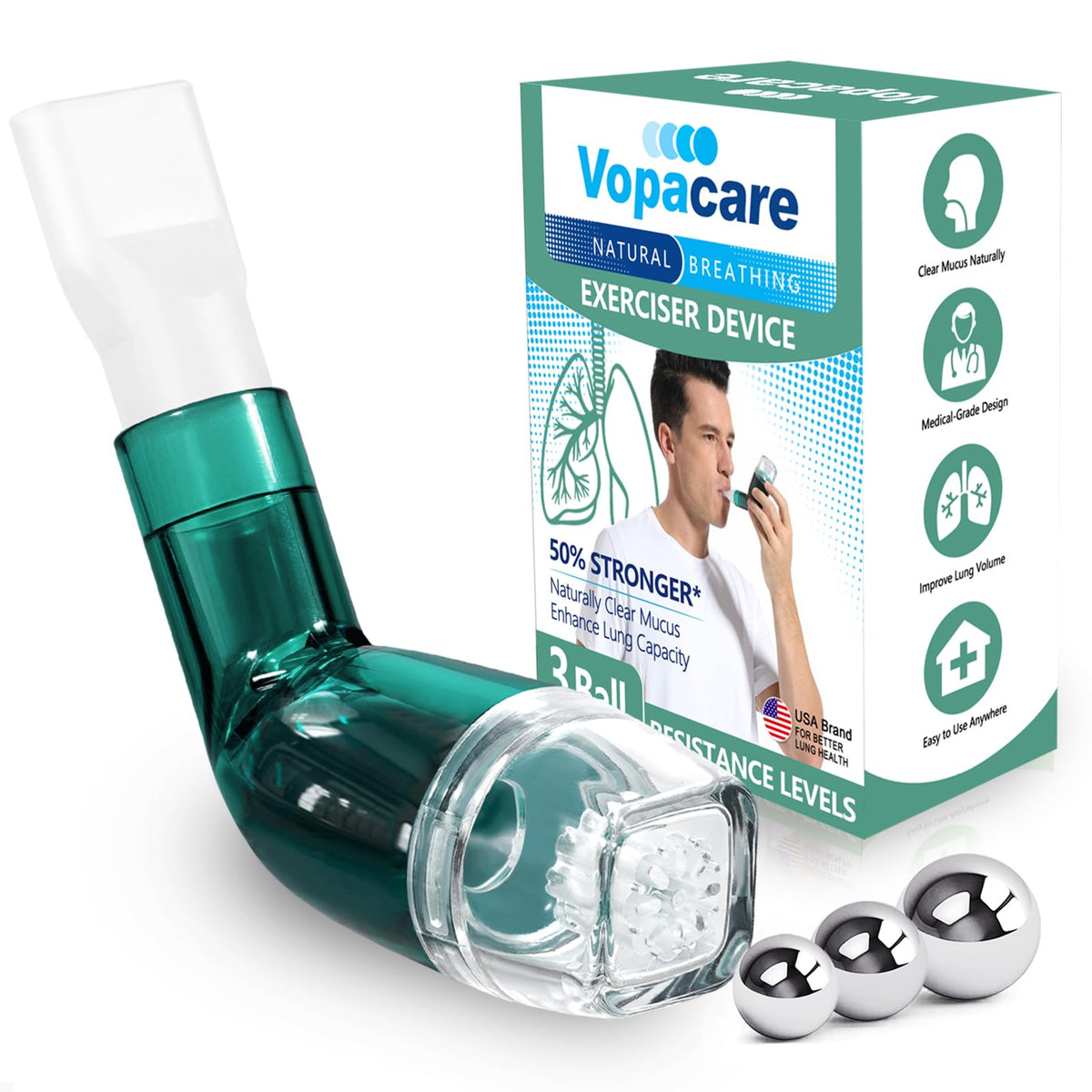 Flutter Valve Breathing Exercise Device for Lungs, Mucus Removal & Lun ...