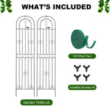 Macteyia 2 Pack 86.7" H x 19.7" W Metal Garden Trellis with Black Coating, Wire Lattice Grid Panel for Climbing Plants Outdoor Roses Vine Cucumbers Vegetables Flower Support (86.7" H, 2 Pack)