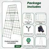 Adjustable A-Frame Trellis for Climbing Plants Outdoor, 48"x32" Cucumber Trellis for Raised Bed, Metal Garden Trellis with Grid Design, Tomato, Grape, Bean, Pea, Squash, Vegetable Trellis (Green)