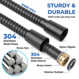 Klabb 80 Inch Extra Long Shower Hose, Matte Black Stainless Steel Shower Hose for Handheld Shower, Flexible Anti-Kink Design with 360° Reinforced PEX Inner Tube, 3.6 GPM, G1/2