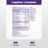 Natrol Cognium Complete, Dietary Supplement for Brain Health, Brain Health Supplements for Adults, 60 Capsules, 30 Day Supply