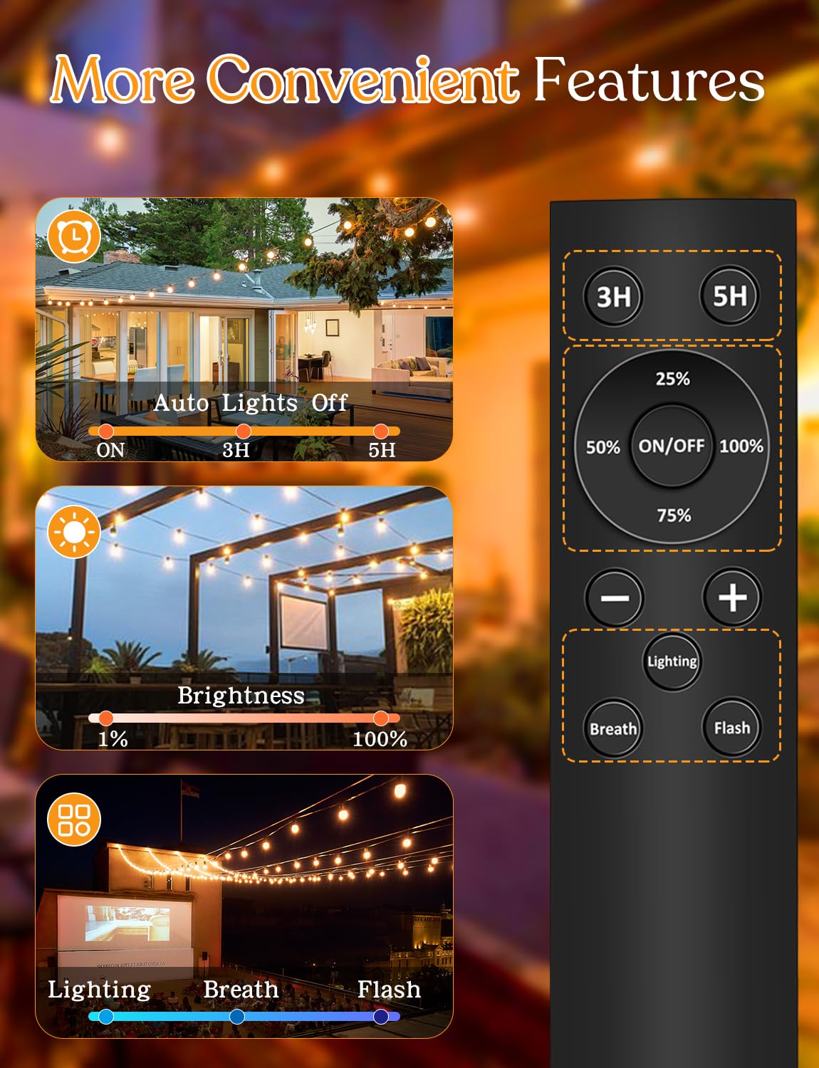 YOYONACY 200FT Outdoor Lights for Patio – Dimmable String Lights for Outside with Remote – LED Hanging Lihgts Waterproof Shatterproof ST38 Edison Bulbs for Backyard Cafe Bistro Porch Christmas Party