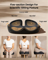 ProtoArc Seat Cushion for Tailbone Pain Relief, Office Chair Cushion, Coccyx Cushion, Ergonomic Memory Foam Seat Cushion for Home, Car, Pressure Relief Pad for Hip, Coccyx, All Day Comfort - Black