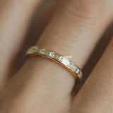munone 2mm Channel Set Baguette CZ Eternity Wedding Band Ring for Women