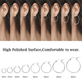 3 Pairs Sterling Silver Hoop Earrings Small Hoops for Women 15/20/25mm