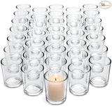 Letine 36-Pack Votive Candle Holders, Clear Glass Tea Light Holders