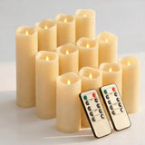 Enido Flameless Candles Led Candles Pack of 12 Battery Candles (D2.15'' x H4''5''6'') Waterproof Outdoor Indoor Candles with 10-Key Remotes and Cycling 24 Hours Timer (Plastic)