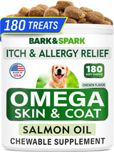 BARK&SPARK Omega 3 for Dogs, Fish Oil Skin & Coat, Itch&Allergy Support