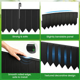 15 Panels Metal Landscape Edging, 6.2in (H) x 20 ft (L)–No Dig Garden Edging with 16 Stakes, Modular Adjustable 0-270°for Tree Rings & Yard Pathways, Anti-Rust Metal Garden Border(Black)
