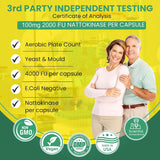 BoostCeuticals Nattokinase Supplement 2000 FU 100mg | 60 Vegan Capsules | No stearates, Non GMO Gluten Free Natural Blood Thinner & Blood Flow Supplement