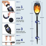 KYEKIO 12Pack Solar Torch Light with Flickering Flame for Halloween Decor