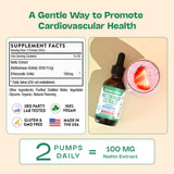 Nattokinase Supplement Liquid Drops – Made of Nattokinase 2000 FU Extract – Vegan, GMO-Free – Liquid Alternative to Natto Veggie Caps – Aids in Maintaining Heart Wellness (Strawberry Watermelon, 60mL)