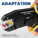 haisstronica Crimping Tool for Insulated Electrical Wire Connectors-AWG 22-10 Ratchet Crimper Tools-Racheting Wire Crimping Tools-Available for Insulated Connectors and Wire Terminal HS-9327